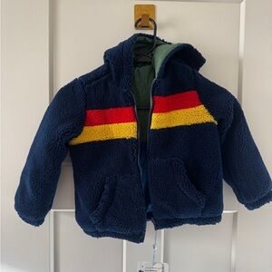 Navy Sherpa Jacket Stripes Andy and Evan reversible MSRP: $79  4T